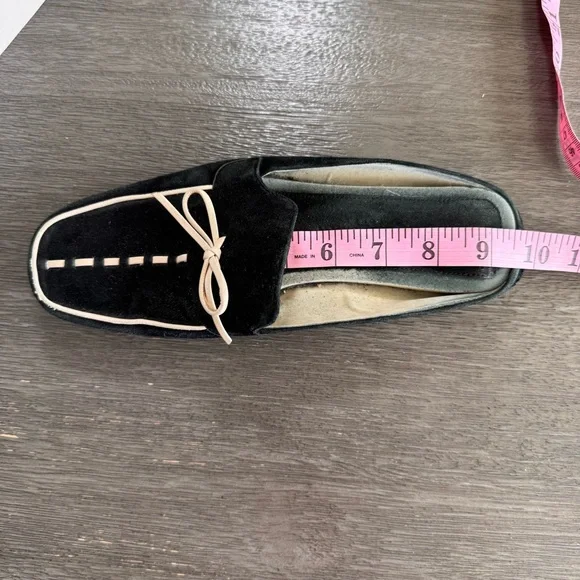 Vintage Leather Suede Black White Cole Haan Mules Flats 7 - Picture 14 of 14